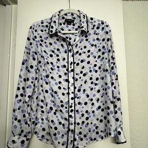 Liz Claiborne Polka Dot Blouse in Black, Blue, and Purple